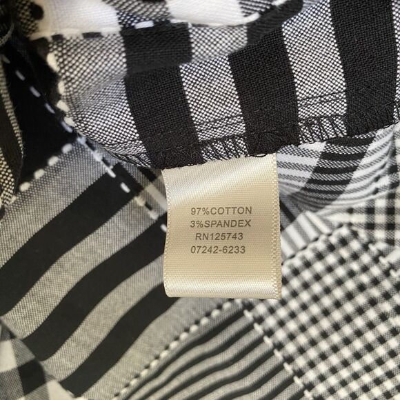 CJ Banks Blazer Jacket 2X Plaid Front Button 3/4 Sleeve Lightweight Stretch - Picture 7 of 9